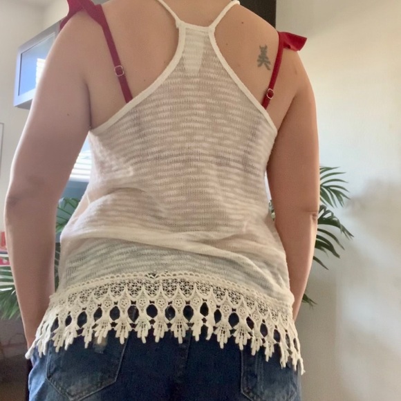 3. Knit creamy white tank top or swim cover up - Picture 8 of 8